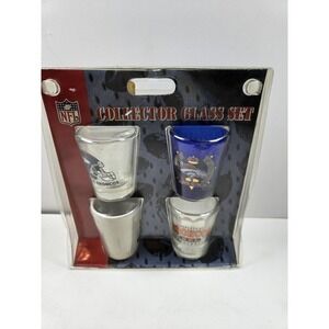 Denver Broncos Shot glasses Hunter Collectibles set of 4 NFL licensed
